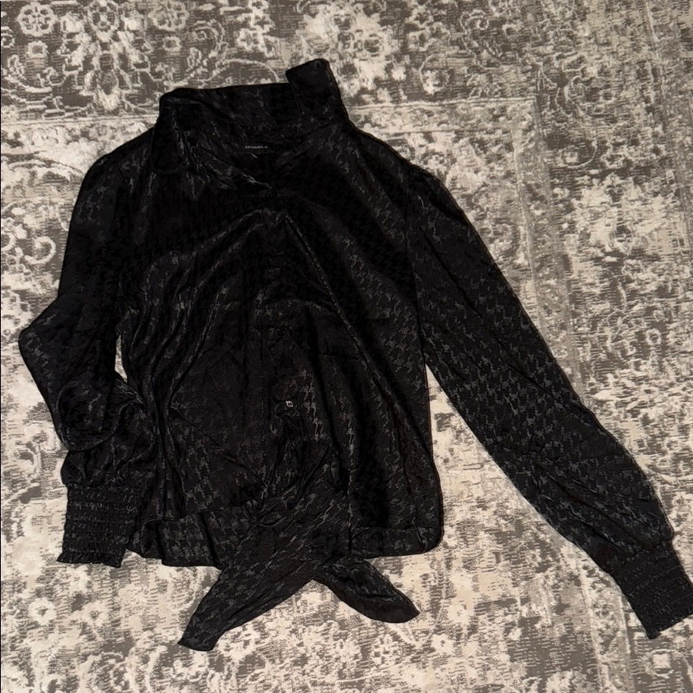 Elegant Black Long Sleeve Blouse